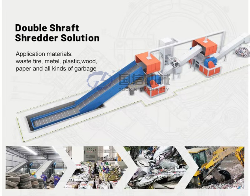 medical waste shredder machine double shraft shredder solution